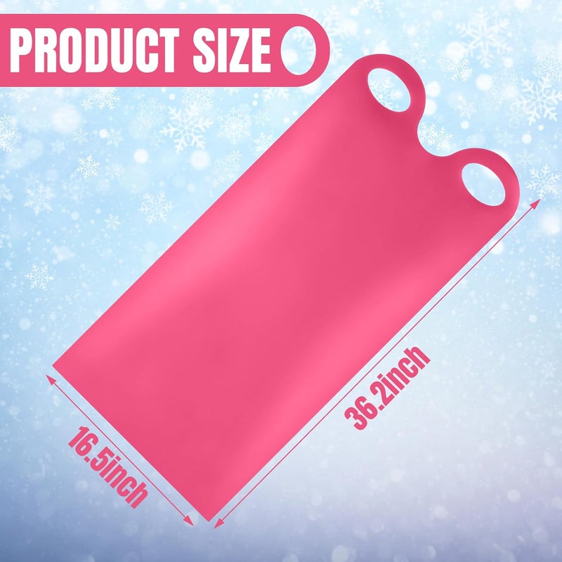 Poen 4 قطع زلاجات ثلجية للأطفال والبالغين، زلاجات قابلة لللف بطول 36.2 بوصة، زلاجات بلاستيكية مع 2 مقبض، معدات خفيفة الوزن وعالية السرعة - Image 2